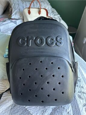 CROCS Black Molded Front Backpack with Perforated Panel